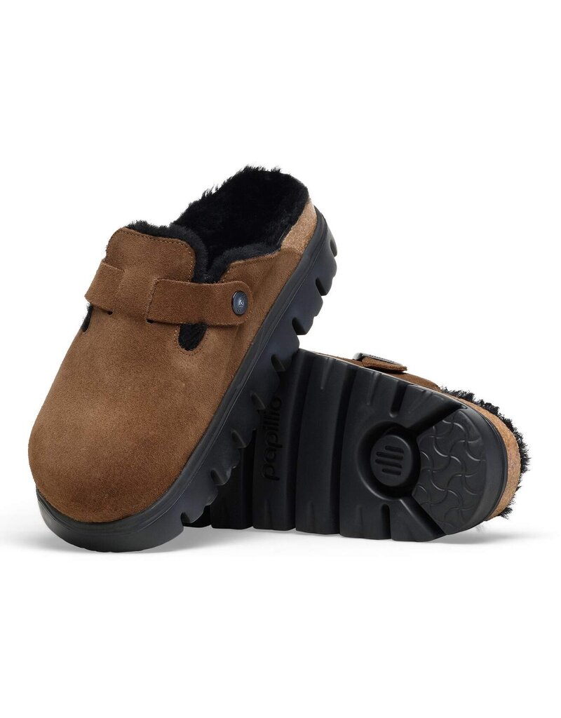 BIRKENSTOCK BOSTON CHUNKY SHEARLING-DARK TEA