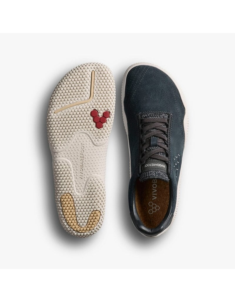 VIVO BAREFOOT WOMEN'S MOTUS STUDIO LEATHER SNEAKER-OBSIDIAN/WHITE