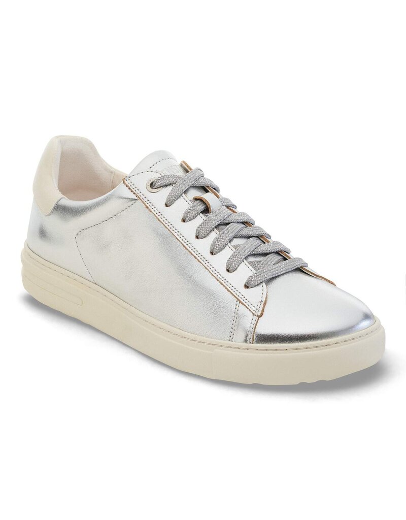 BIRKENSTOCK BEND LEATHER-SILVER/WHITE