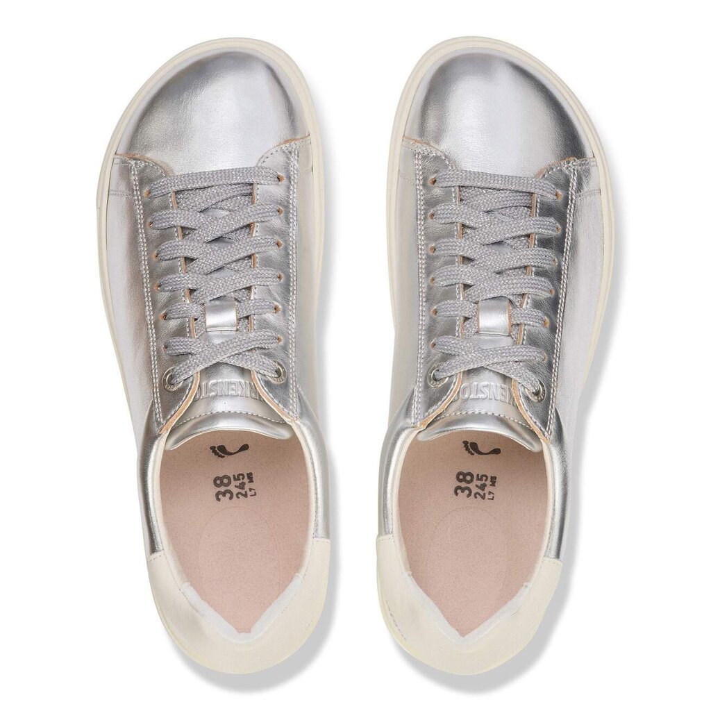 BIRKENSTOCK BEND LEATHER-SILVER/WHITE | BEND SHOE CO