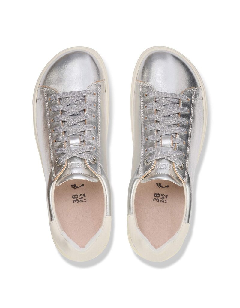 BIRKENSTOCK BEND LEATHER-SILVER/WHITE