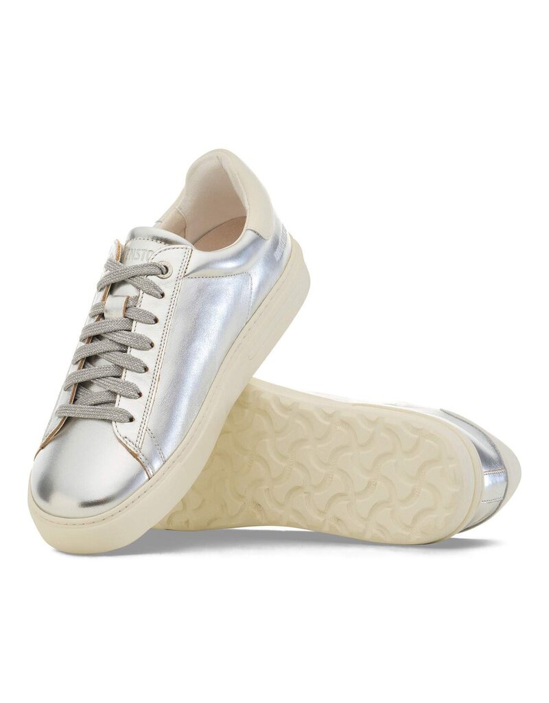 BIRKENSTOCK BEND LEATHER-SILVER/WHITE