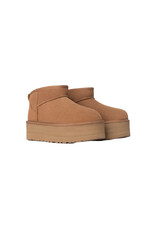 UGG WOMEN'S CLASSIC ULTRA MINI PLATFORM BOOT-CHESTNUT