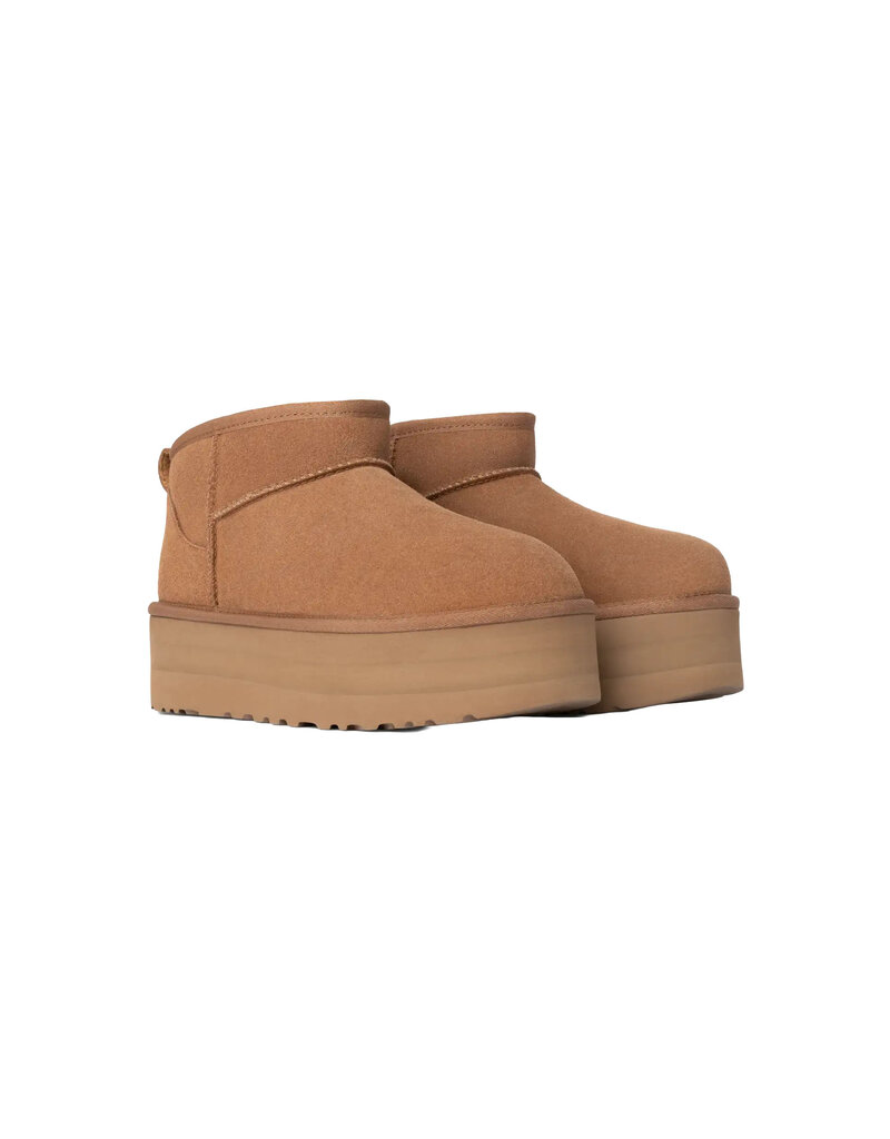 UGG WOMEN'S CLASSIC ULTRA MINI PLATFORM BOOT-CHESTNUT