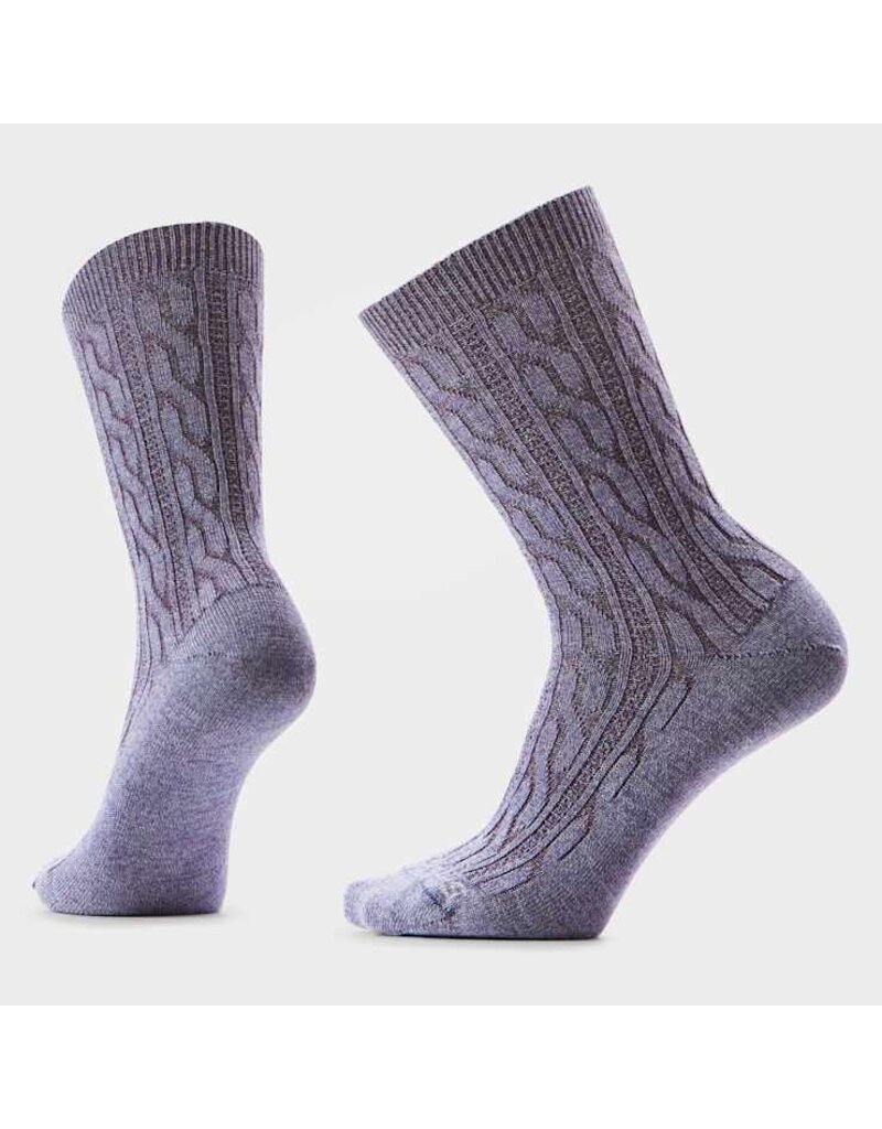SMARTWOOL WOMEN'S EVERYDAY CABLE CREW -CHALK VIOLET