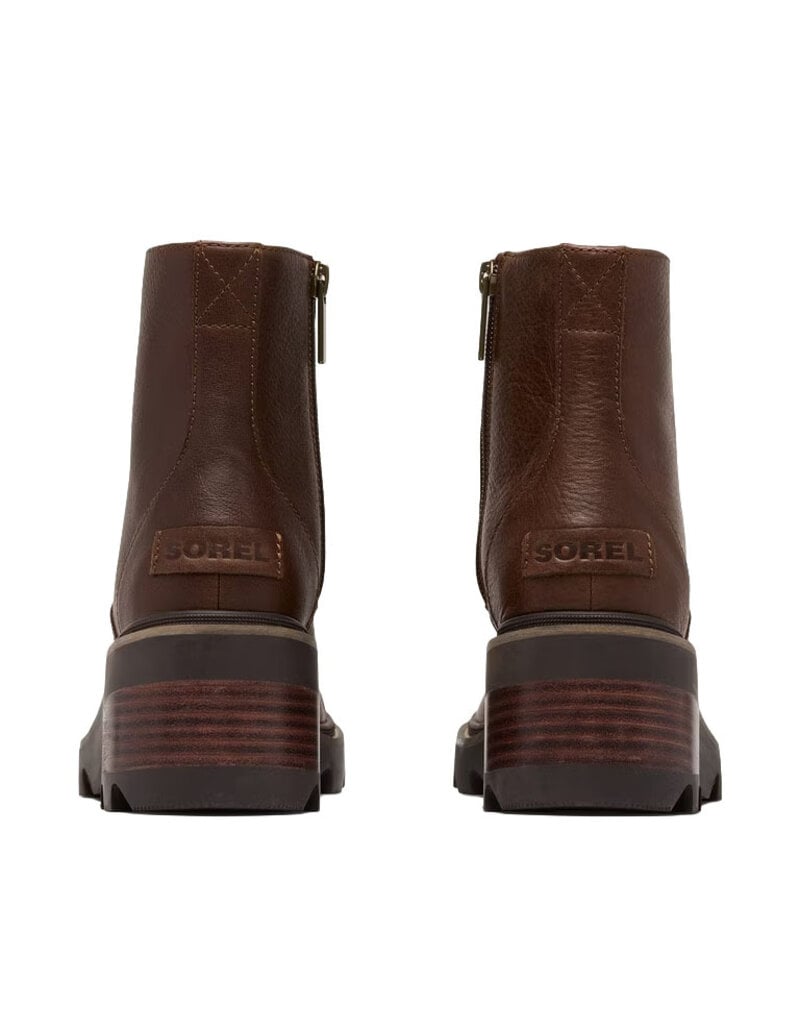 SOREL WOMEN'S JOAN NOW ZIP BOOTIE-TOBACCO/BLACKENED BROWN