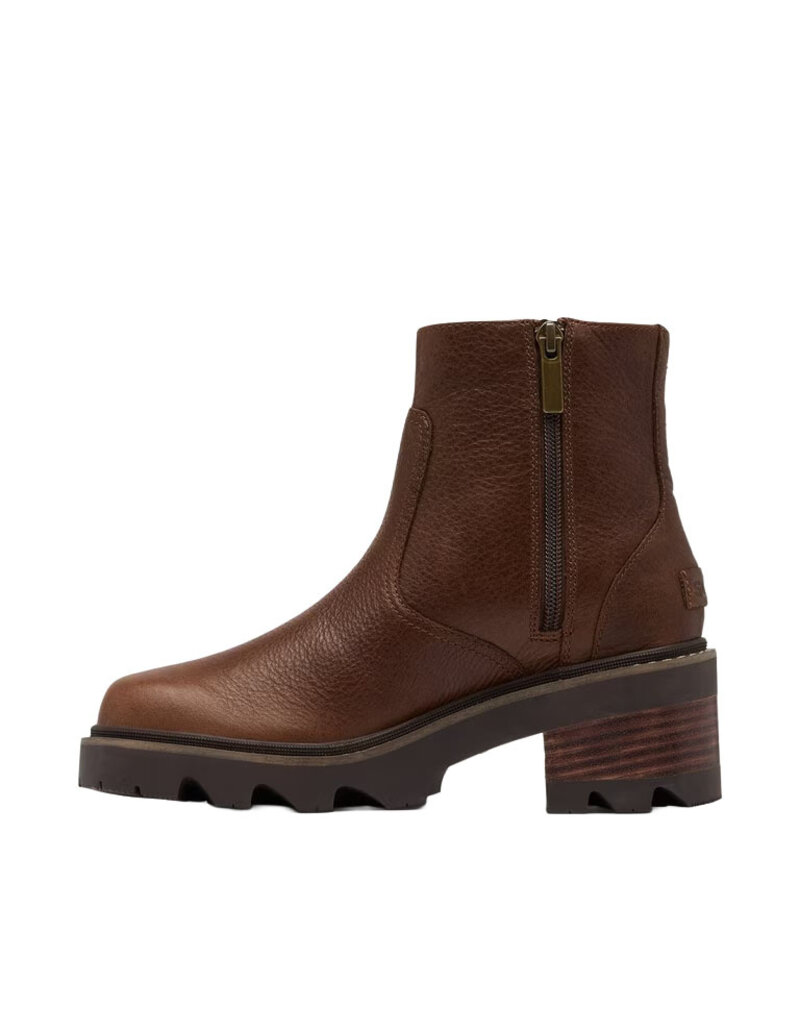 SOREL WOMEN'S JOAN NOW ZIP BOOTIE-TOBACCO/BLACKENED BROWN