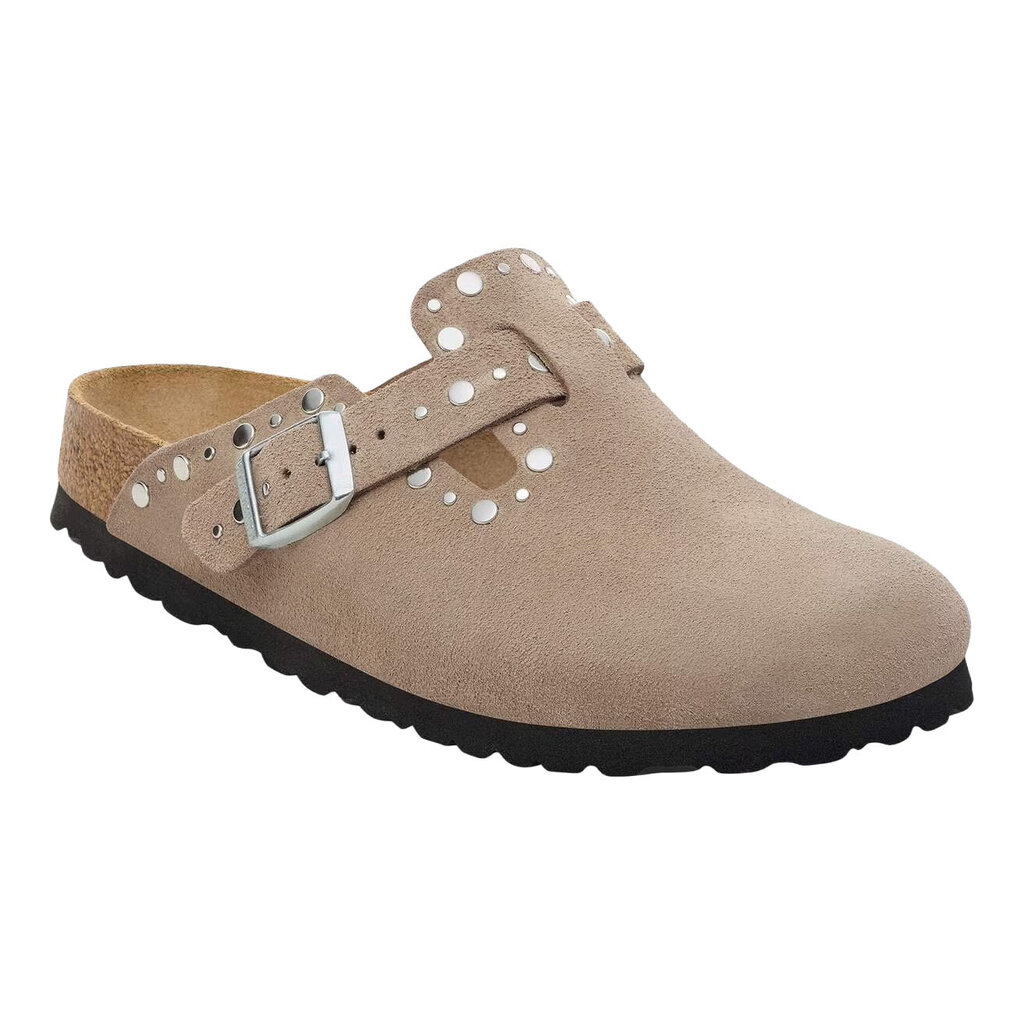 BIRKENSTOCK BOSTON RIVET SUEDE-TAUPE | BEND SHOE CO