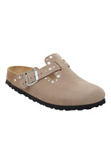 BIRKENSTOCK BOSTON RIVET SUEDE-TAUPE