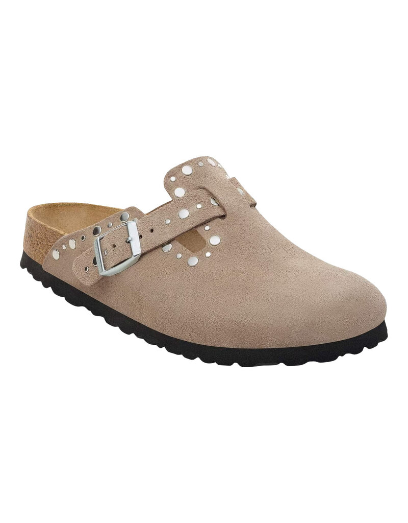 BIRKENSTOCK BOSTON RIVET SUEDE-TAUPE