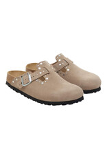BIRKENSTOCK BOSTON RIVET SUEDE-TAUPE