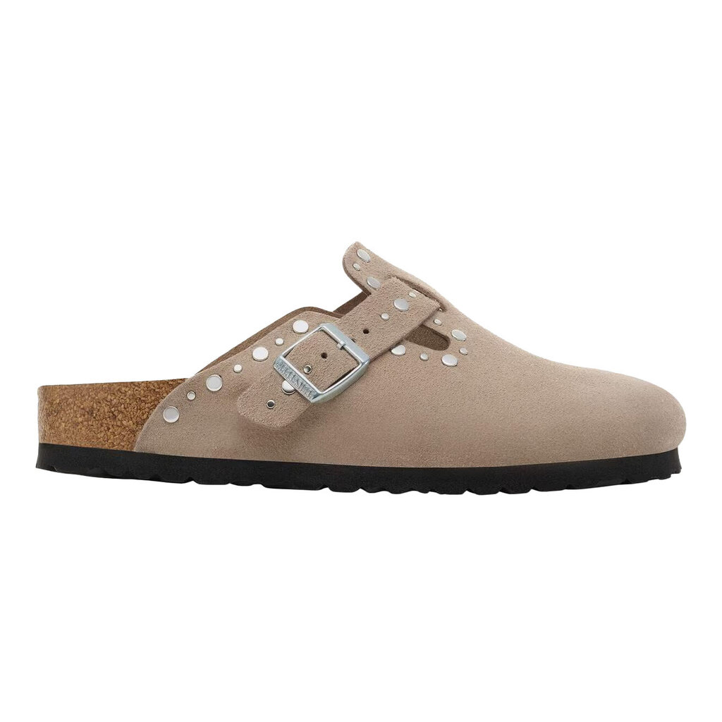 BIRKENSTOCK BOSTON RIVET SUEDE-TAUPE | BEND SHOE CO