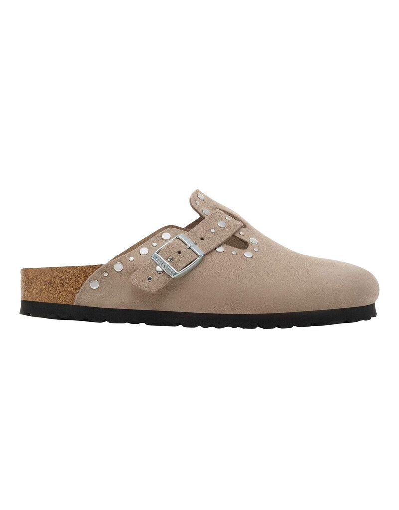 BIRKENSTOCK BOSTON RIVET SUEDE-TAUPE
