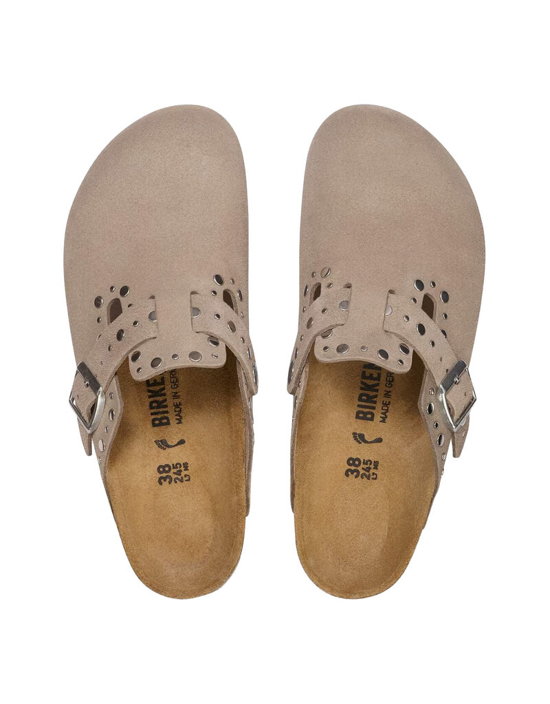 BIRKENSTOCK BOSTON RIVET SUEDE-TAUPE
