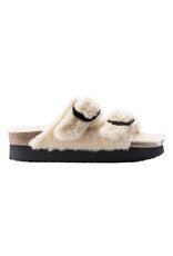BIRKENSTOCK ARIZONA PLATFORM BIG BUCKLE SHEARLING-TEDDY EGGSHELL