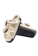 BIRKENSTOCK ARIZONA PLATFORM BIG BUCKLE SHEARLING-TEDDY EGGSHELL