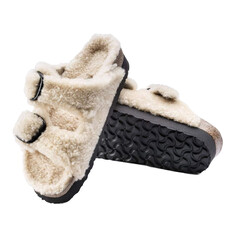 BIRKENSTOCK ARIZONA PLATFORM BIG BUCKLE SHEARLING-TEDDY EGGSHELL