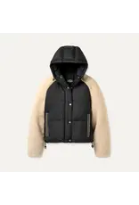 UGG MYKAH UGGBRAID PUFFER JACKET BLACK/CREAM