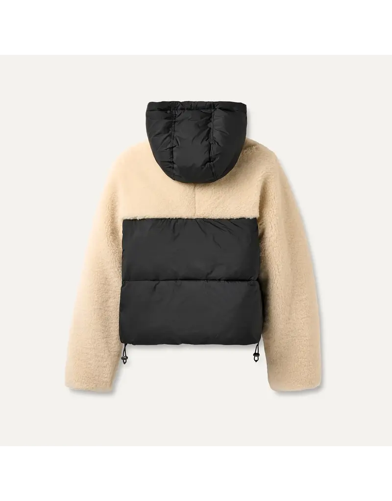 UGG MYKAH UGGBRAID PUFFER JACKET BLACK/CREAM