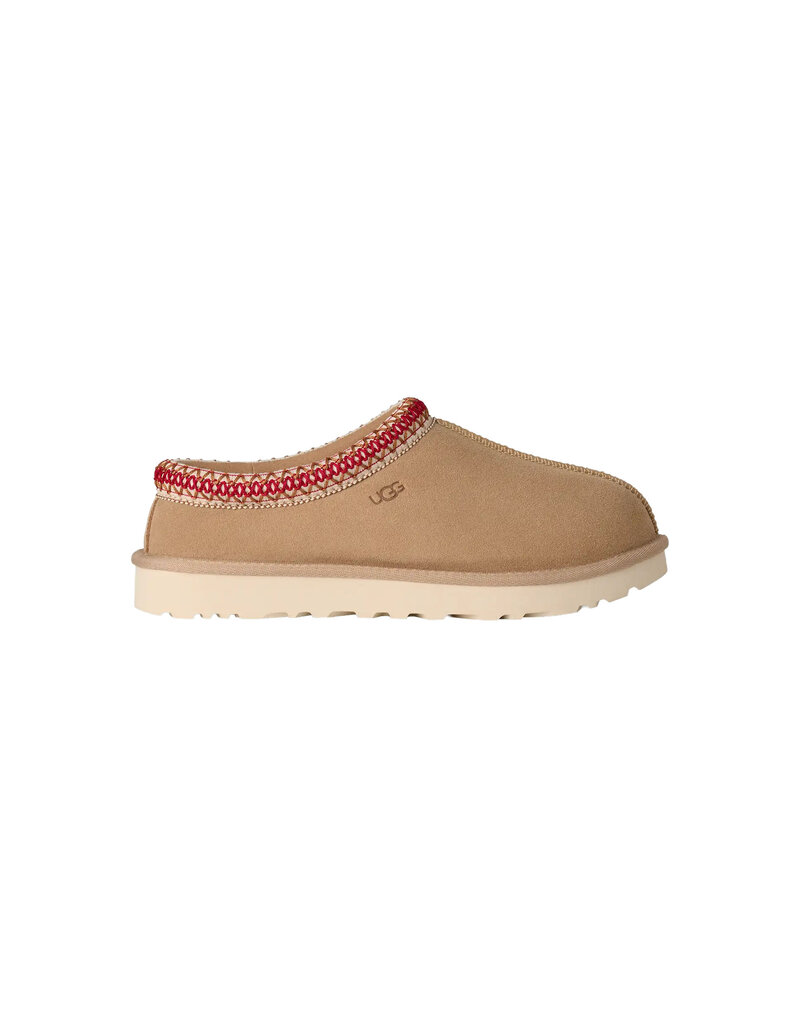 UGG WOMEN'S TASMAN II SLIPPER-SAND/DARK CHERRY