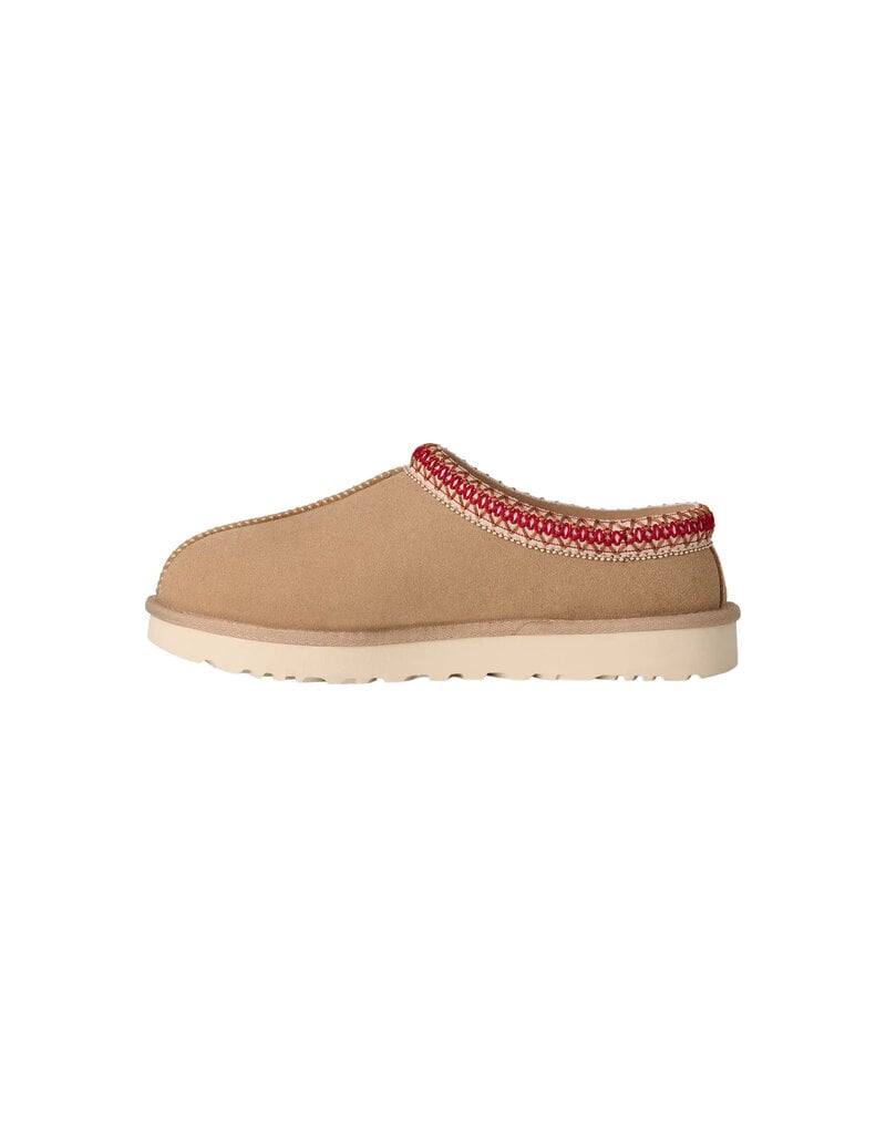 UGG WOMEN'S TASMAN II SLIPPER-SAND/DARK CHERRY
