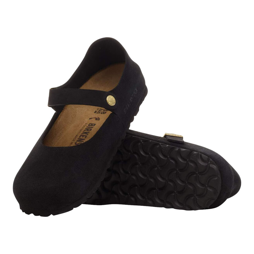 BIRKENSTOCK MANTOVA SUEDE-BLACK | BEND SHOE CO