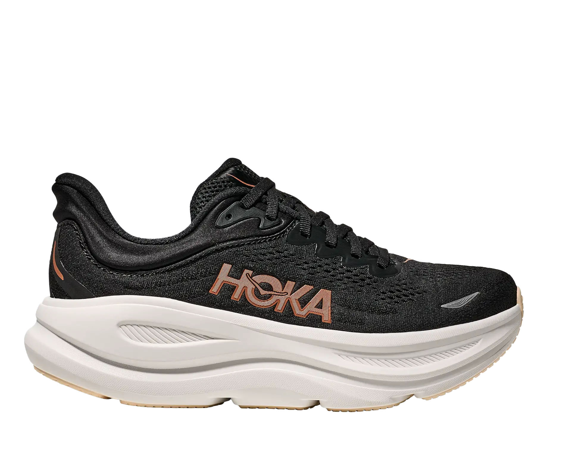 HOKA ONE ONE WOMEN'S BONDI 9-BLACK/ROSE GOLD