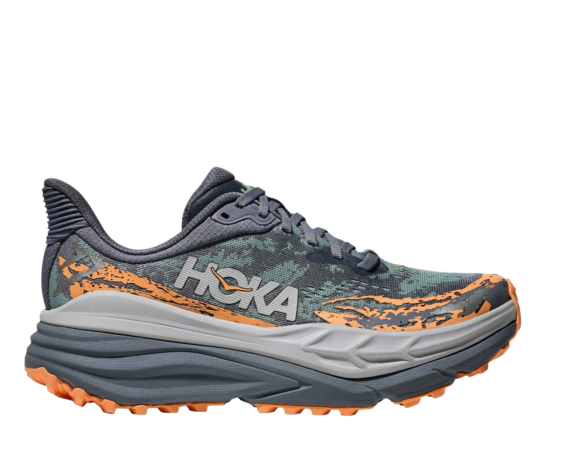 HOKA ONE ONE WOMEN'S STINSON 7-GREY SKIES/PALE TANGERINE