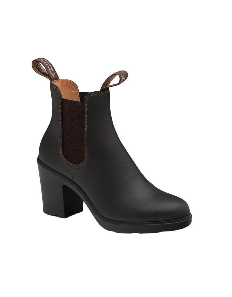 BLUNDSTONE WOMEN'S BLOCK HEELED BOOT-BROWN- BEND SHOE CO