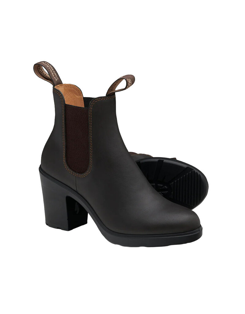 BLUNDSTONE WOMEN'S BLOCK HEELED BOOT-BROWN- BEND SHOE CO