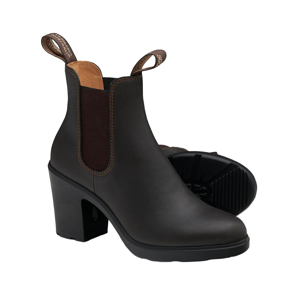 BLUNDSTONE WOMEN'S BLOCK HEELED BOOT-BROWN