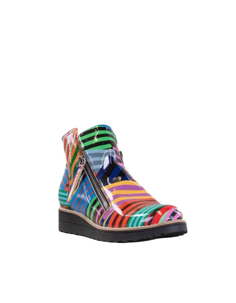 DJANGO & JULIETTE WOMEN'S OHMY PATENT-BLACK STRIPE MULTI