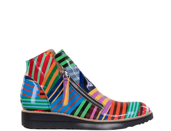 DJANGO & JULIETTE WOMEN'S OHMY PATENT-BLACK STRIPE MULTI