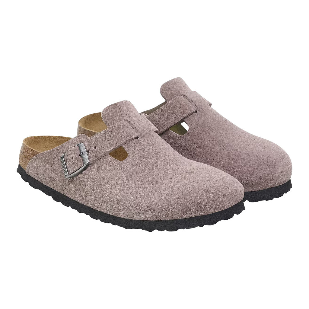 BIRKENSTOCK BOSTON SOFT FOOTBED SUEDE-FADED PURPLE
