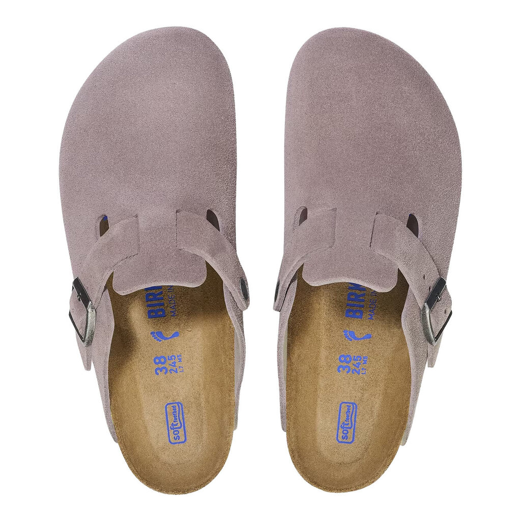 BIRKENSTOCK BOSTON SOFT FOOTBED SUEDE-FADED PURPLE