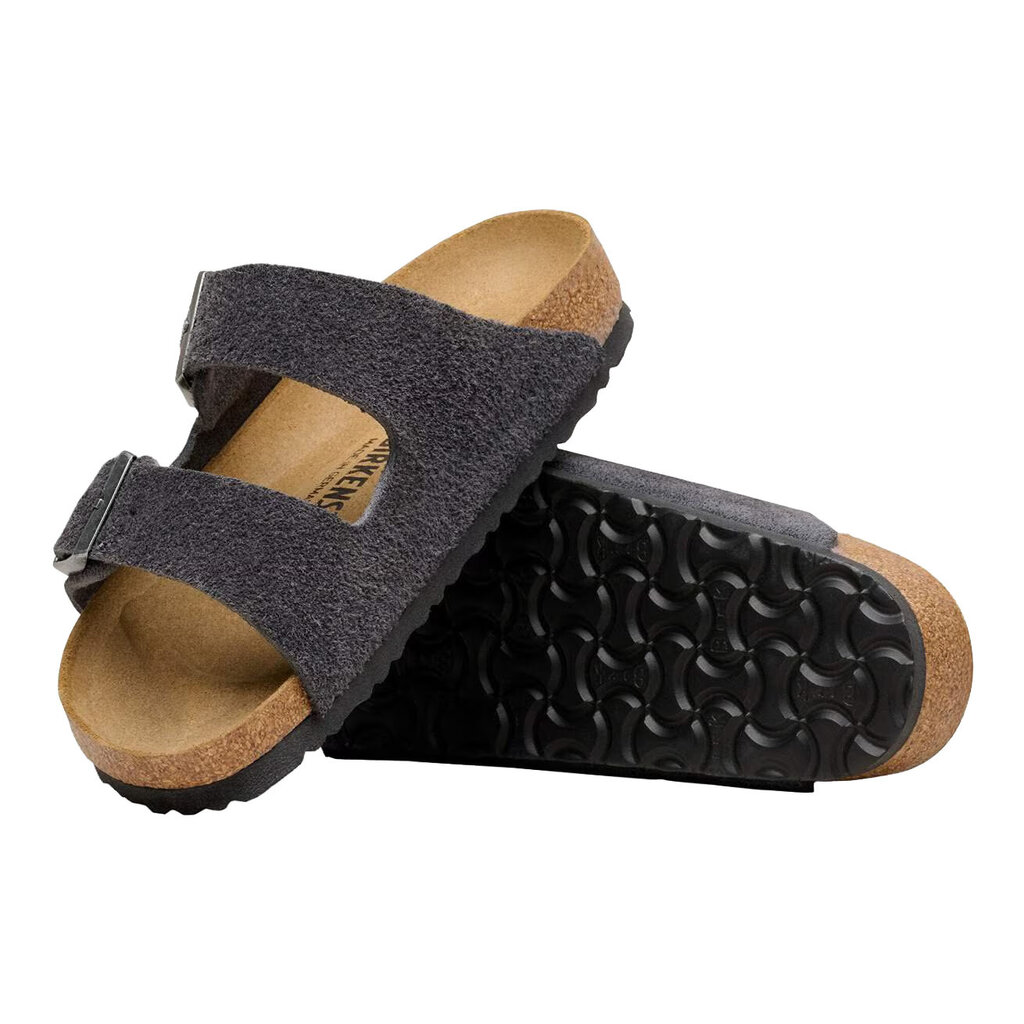 BIRKENSTOCK ARIZONA SOFT FOOTBED SUEDE-CHARCOAL | BEND SHOE CO