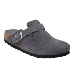 BIRKENSTOCK BOSTON SOFT FOOTBED SUEDE-CHARCOAL
