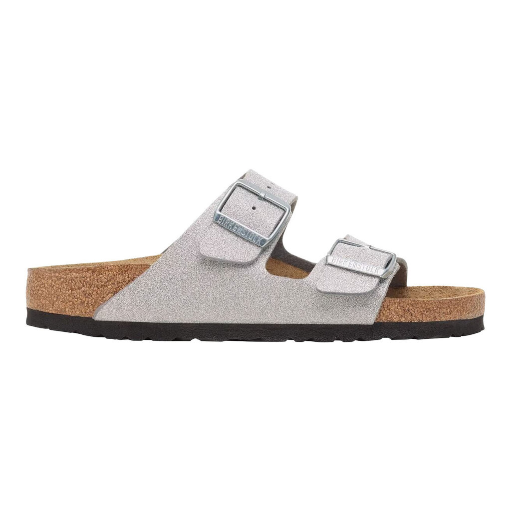 BIRKENSTOCK ARIZONA TEXTILE-SHINY GLITTER SILVER | BEND SHOE CO