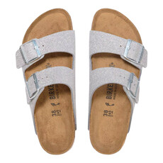 BIRKENSTOCK ARIZONA TEXTILE-SHINY GLITTER SILVER | BEND SHOE CO