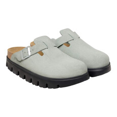 BIRKENSTOCK BOSTON CHUNKY SUEDE-PURE SAGE | BEND SHOE CO