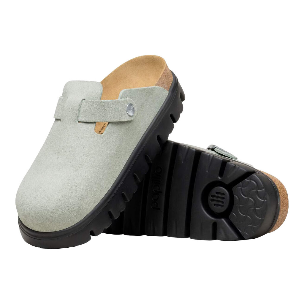 BIRKENSTOCK BOSTON CHUNKY SUEDE-PURE SAGE | BEND SHOE CO