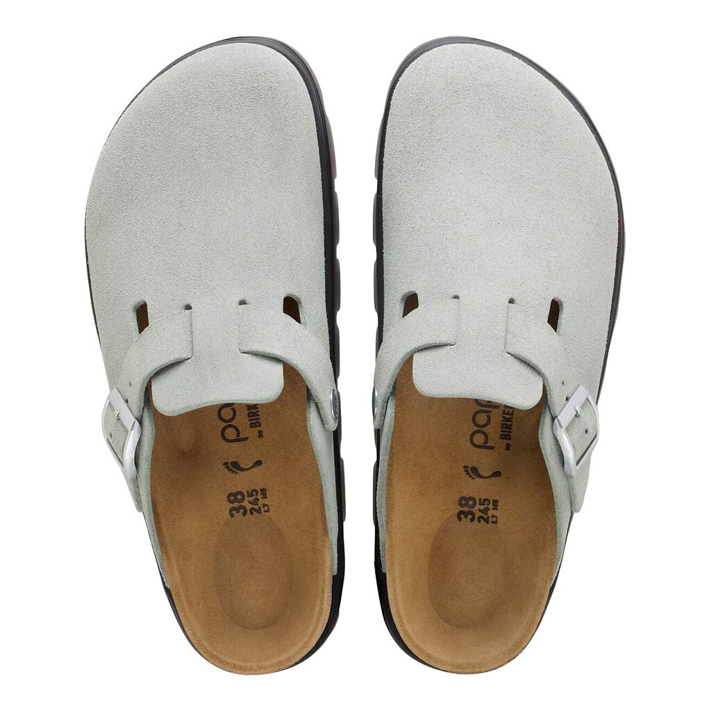 BIRKENSTOCK BOSTON CHUNKY SUEDE-PURE SAGE | BEND SHOE CO