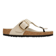 BIRKENSTOCK GIZEH BIG BUCKLE HIGH SHINE LEATHER-OYSTER | BEND SHOE CO