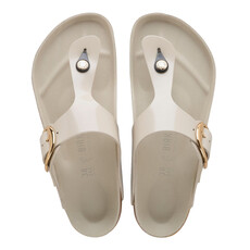 BIRKENSTOCK GIZEH BIG BUCKLE HIGH SHINE LEATHER-OYSTER | BEND SHOE CO