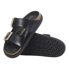 BIRKENSTOCK ARIZONA DROPLET BUCKLE HIGH SHINE LEATHER-BLACK