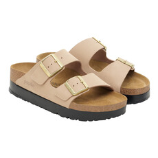 BIRKENSTOCK ARIZONA FLEX PLATFORM NUBUCK-SANDCASTLE | BEND SHOE CO