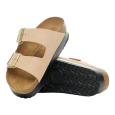 BIRKENSTOCK ARIZONA FLEX PLATFORM NUBUCK-SANDCASTLE | BEND SHOE CO