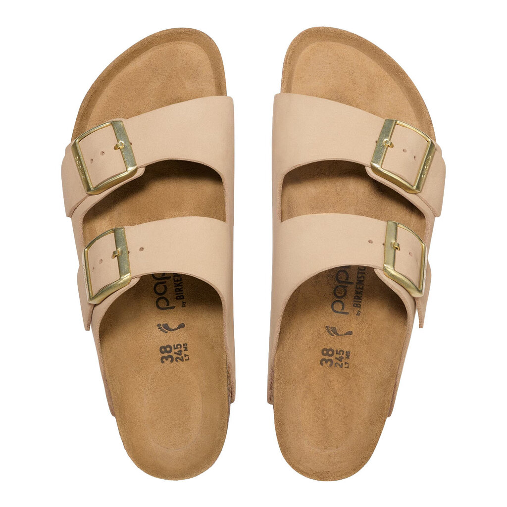 BIRKENSTOCK ARIZONA FLEX PLATFORM NUBUCK-SANDCASTLE | BEND SHOE CO