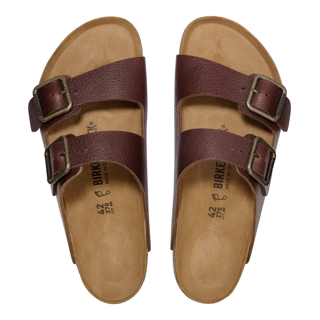 BIRKENSTOCK ARIZONA WIRE BUCKLE VINTAGE LEATHER-WOOD ROAST | BEND SHOE CO