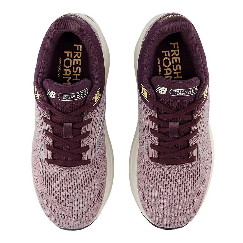 NEW BALANCE WOMEN'S 860V14-ICE WINE/PLUM BROWN/SILVER METALLIC